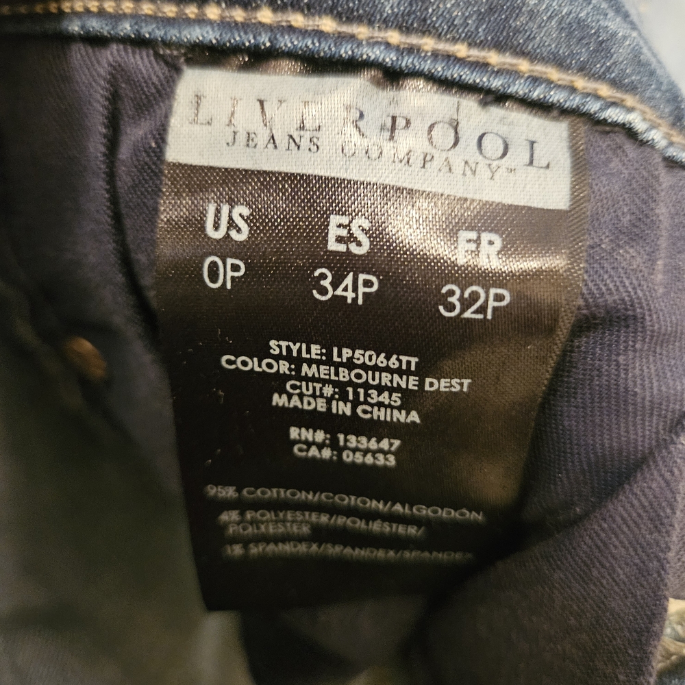 Liverpool Jeans Company Distressed Blue Boyfriend Crop Jeans - Picture 14 of 14